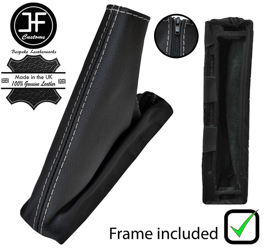 GREY STITCH REAL LEATHER HANDBRAKE+ PLASTIC FRAME FOR DODGE NITRO 2007-2012