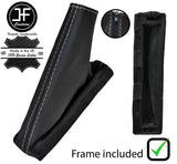 GREY STITCH REAL LEATHER HANDBRAKE+ PLASTIC FRAME FOR DODGE NITRO 2007-2012