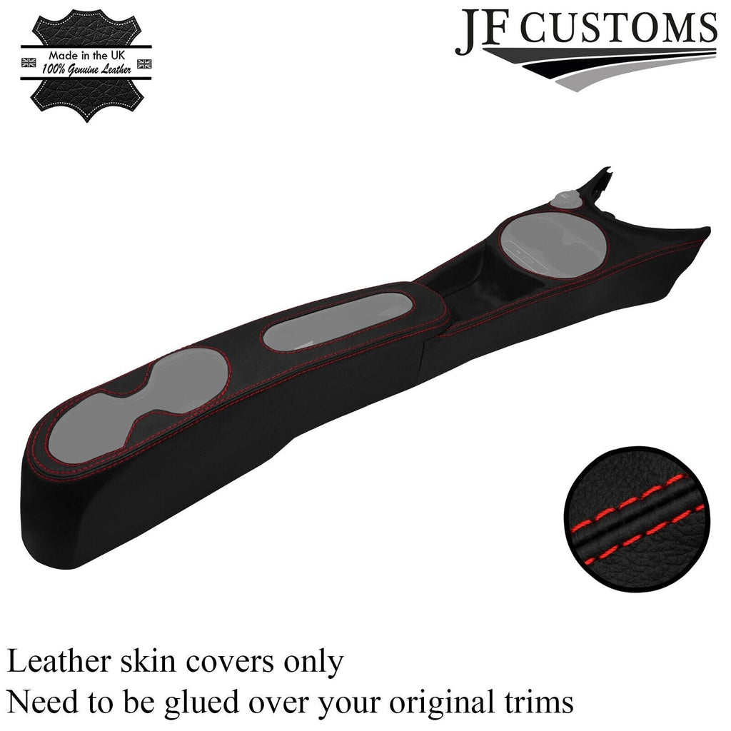 RED STITCH LEATHER CENTER CONSOLE TUNNEL COVER FOR FIAT 500 SPORT 16-21