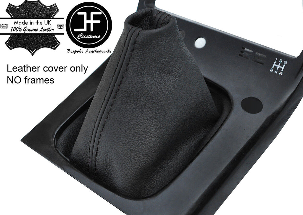 BLACK STITCH TOP GRAIN REAL LEATHER GEAR GAITER FOR S13 240SX 200SX 180SX 88-93