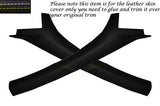 YELLOW STITCH FITS PEUGEOT 206 1998-10 2X WINDSCREEN PILLAR LEATHER COVERS ONLY