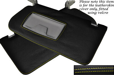 YELLOW STITCH FITS MITSUBISHI EVO 7 8 FQ-300 2X SUN VISORS LEATHER COVERS ONLY