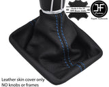 BLUE STITCH TOP GRAIN LEATHER MANUAL GEAR GAITER FOR VW GOLF MK7 VII 2013-2018