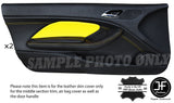 YELLOW STITCH 2X FRONT DOOR CARD TRIM LTHR COVERS FITS BMW E46 CONVERTIBLE COUPE