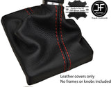 RED STITCHING MANUAL REAL LEATHER GEAR GAITER FITS AUDI A6 C7 2011-2017
