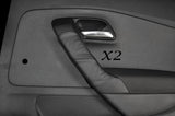 BLACK STITCH 2X REAR DOOR HANDLE LEATHER COVERS FITS VW POLO MK8 2009-2014