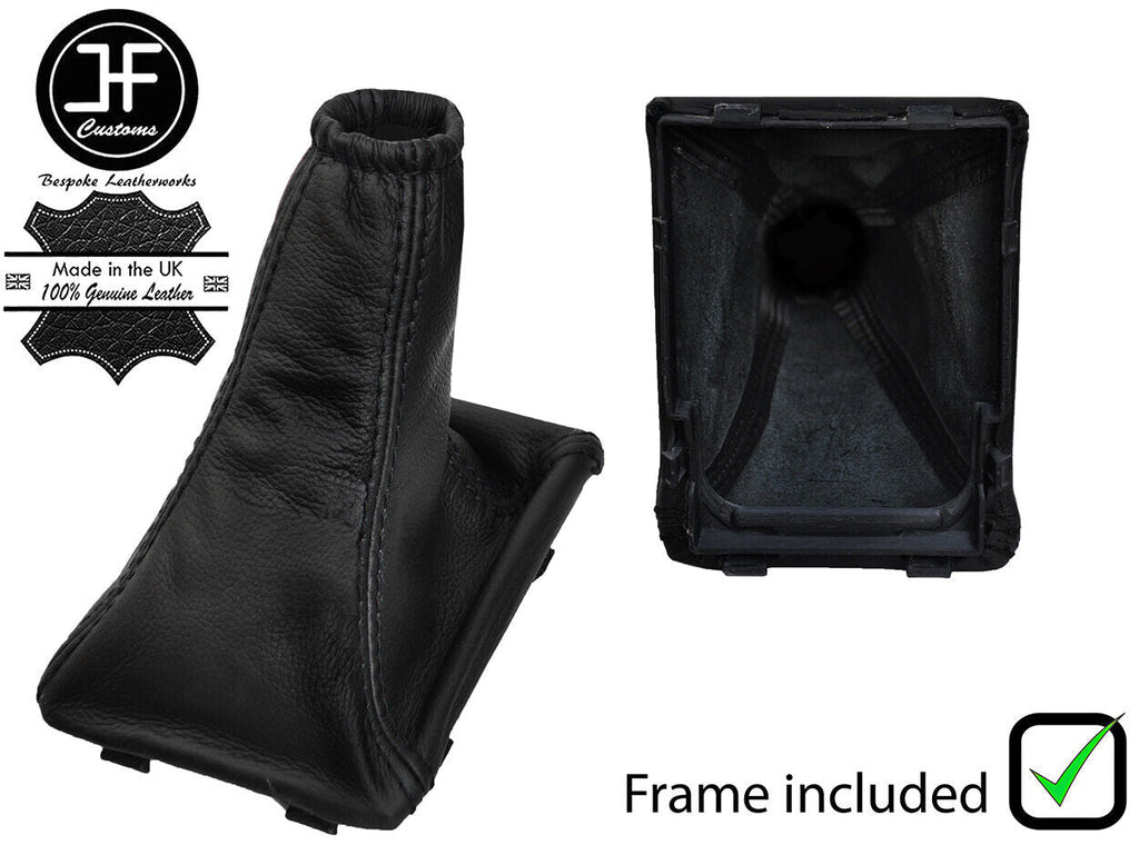 BLACK STITCH LEATHER MANUAL GEAR GAITER+PLASTIC FRAME FITS CHEVROLET AVEO 08-11