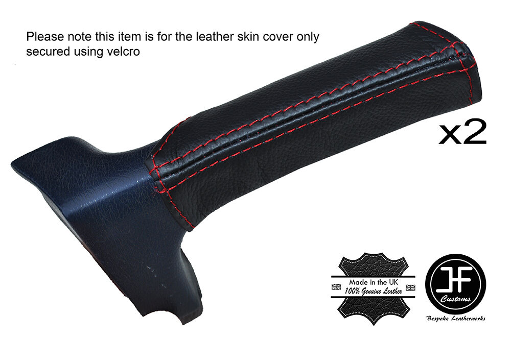 RED STITCH 2X FRONT DOOR HANDLE LEATHER COVERS FITS PORSCHE 928 S S2 S4