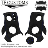BLUE STITCH LEATHER 2X SPEAKER VENT DASH SILL COVERS FOR LOTUS ELISE S2 01-06