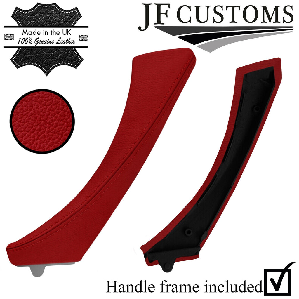 D RED ITALIAN LEATHER 1X FRONT DOOR HANDLE TRIM + COVER FOR BMW E90 E91 E92 E93