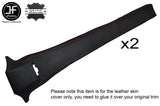 RED STITCH 2X B PILLAR TRIM LEATHER SKIN COVERS FITS BMW 5 SERIES E28 81-87
