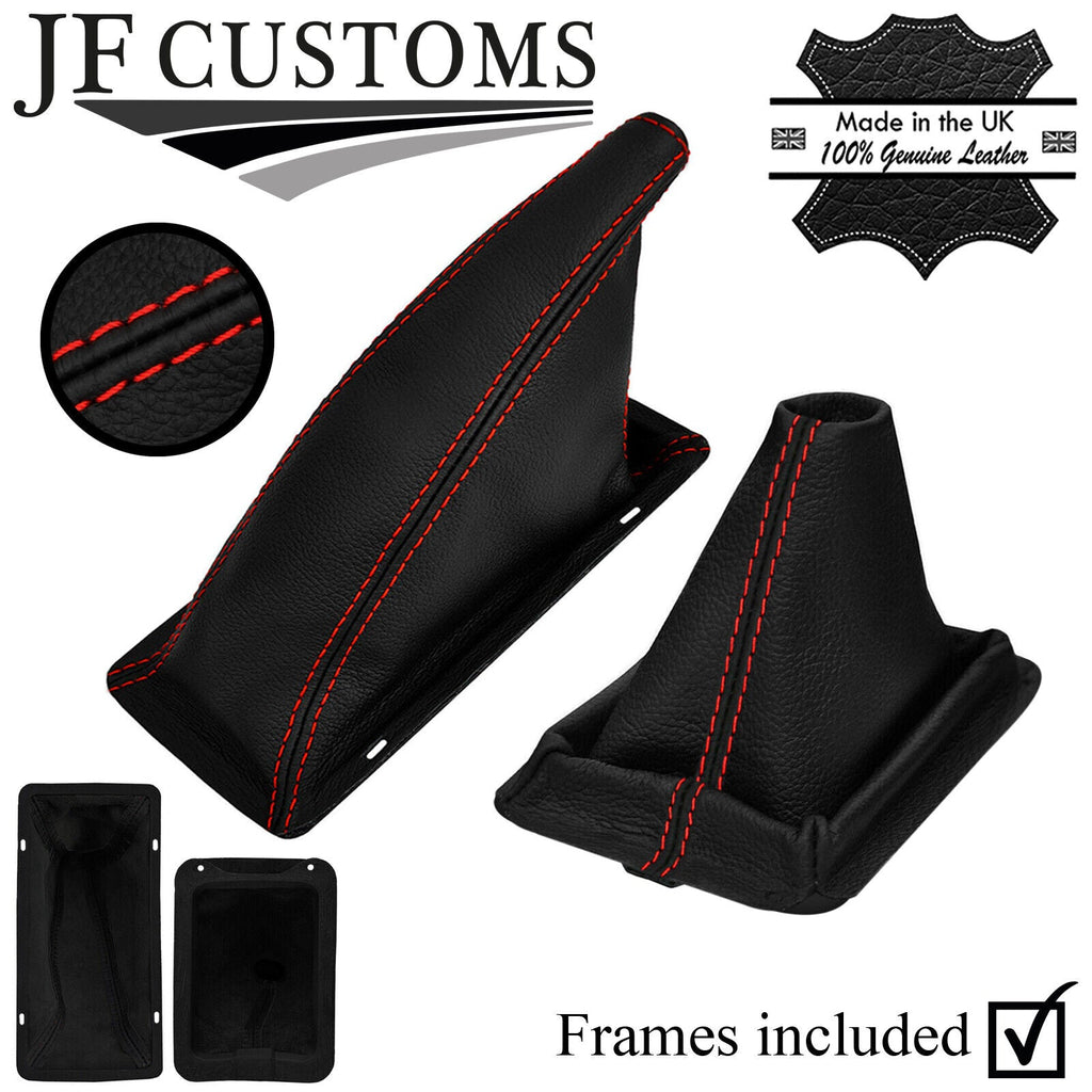 RED STITCH LEATHER GEAR HANDBRAKE GAITERS+FRAMES FOR FORD CAPRI MK2 MK3 78-86