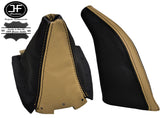 CREAM BLACK LEATHER GEAR GAITER&HANDBRAKE GAITER FOR MAZDA MX5 MK2 NB 01-05