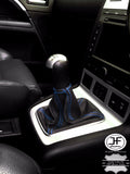 BLUE STITCHING MANUAL BLACK LEATHER GEAR GAITER FITS FORD MONDEO MK3 2003-2006