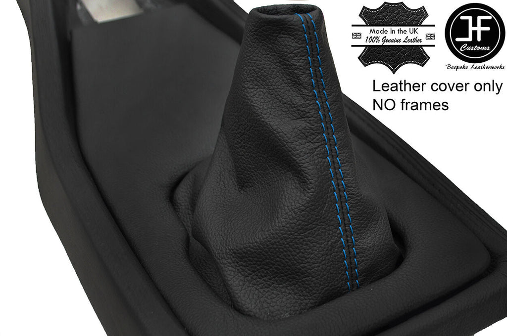 BLUE STITCH TOP GRAIN REAL LEATHER GEAR GAITER COVERS FITS TRIUMPH TR6 TR7 TR8