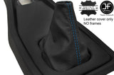 BLUE STITCH TOP GRAIN REAL LEATHER GEAR GAITER COVERS FITS TRIUMPH TR6 TR7 TR8