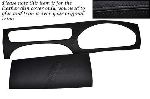 BLACK  STITCH FITS JAGUAR X TYPE 01-09 DASH DASHBOARD SURROUND LEATHER COVERS