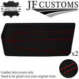RED STITCH LEATHER 2X FRONT DOOR CARDS COVERS FOR FORD CORTINA MK3 COUPE 70-76