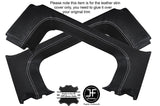 WHITE STITCH 2X REAR QUARTER WINDOW PANEL LEATHER COVERS FITS DEFENDER 110 SW