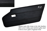 BLACK STITCH 2X FULL DOOR CARD LEATHER SKIN COVER FITS LOTUS ELAN +2 67-75