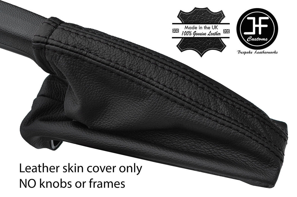 BLACK & BLACK STRIPE LEATHER HANDBRAKE GAITER FITS VAUXHALL OPEL ADAM 2012-2018