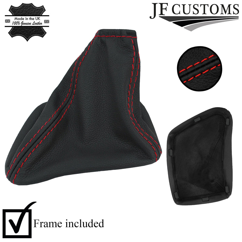 RED STITCH LEATHER AUTOMATIC GEAR GAITER PLASTIC FRAME FOR VW CRAFTER LT3 06-15