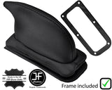 BLACK STITCH LEATHER HANDBRAKE GAITER+PLASTIC FRAME FITS FORD CORTINA MK1 MK2