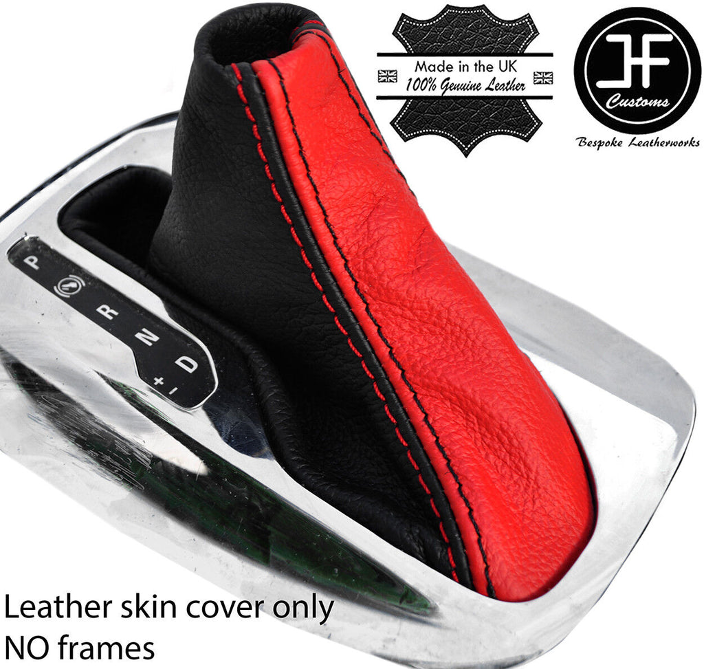 BLACK & RED  REAL LEATHER AUTOMATIC GEAR GAITER FOR VAUXHALL INSIGNIA 08-16