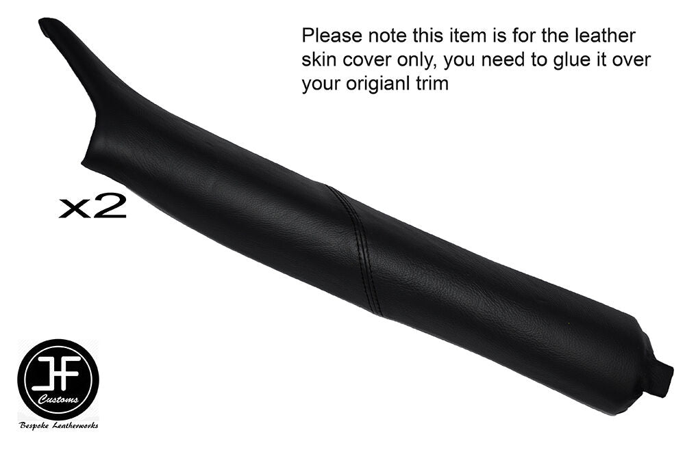 BLACK STITCH 2X A POST PILLAR LEATHER SKIN COVERS FITS FERRARI 360 MODENA 99-05