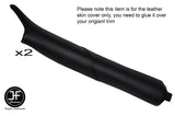 BLACK STITCH 2X A POST PILLAR LEATHER SKIN COVERS FITS FERRARI 360 MODENA 99-05