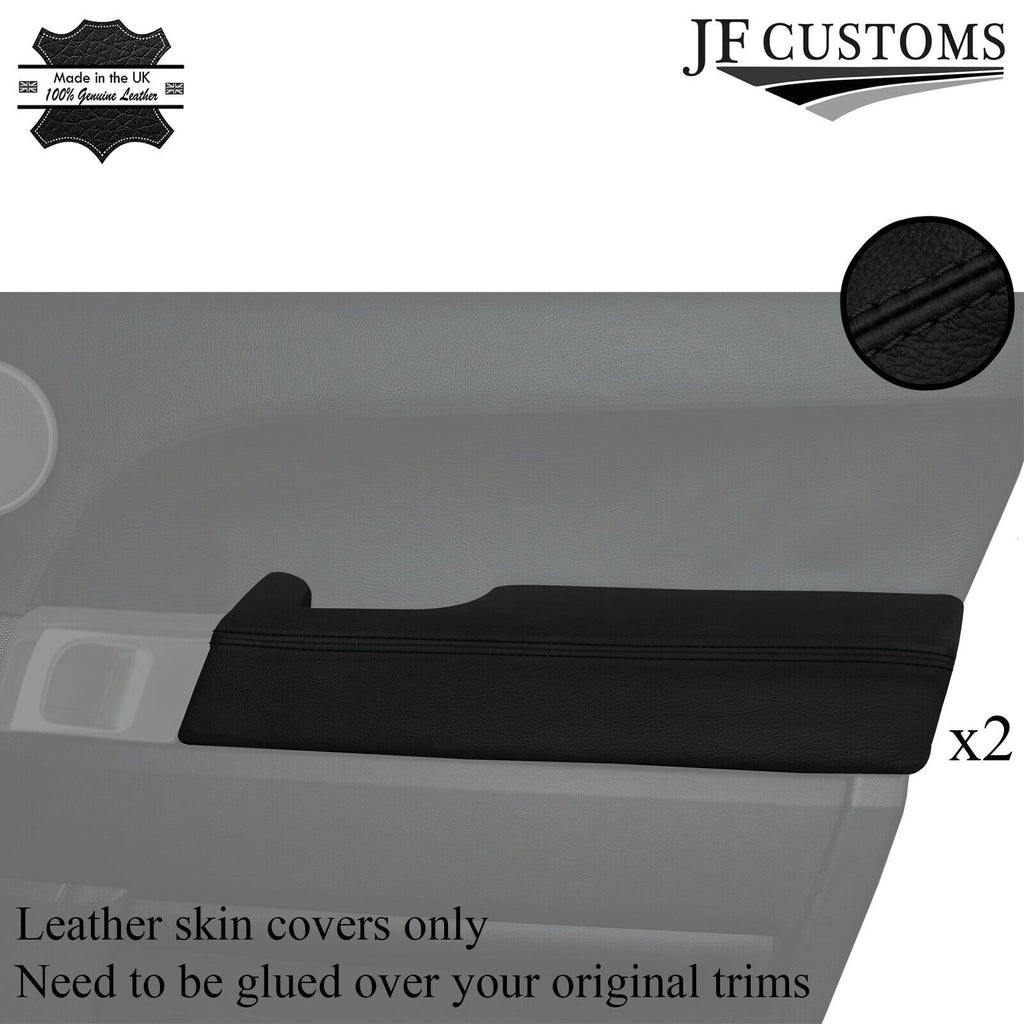 BLACK STITCH LEATHER 2X FRONT DOOR CARD ARMREST COVER FOR RANGE ROVER L494 13-21