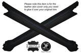 BLUE STITCH 2X A PILLAR LEATHER SKIN COVERS FITS PORSCHE 914 1970-1976