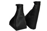 FITS ASTRA MK5 H GEAR HANDBRAKE GAITER LEATHER  WHITE DOUBLE STITCHING 2004-2009