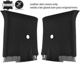BLACK STITCHING 2X REAR UPPER B PILLAR LEATHER COVERS FITS NAVARA D40 2006-2014