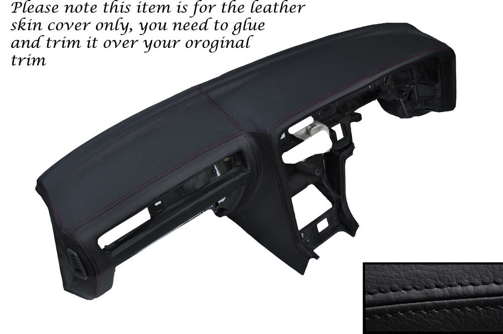 BLACK STITCH DASH DASHBOARD LEATHER SKIN COVER FITS TOYOTA SUPRA MK3 1986-1993