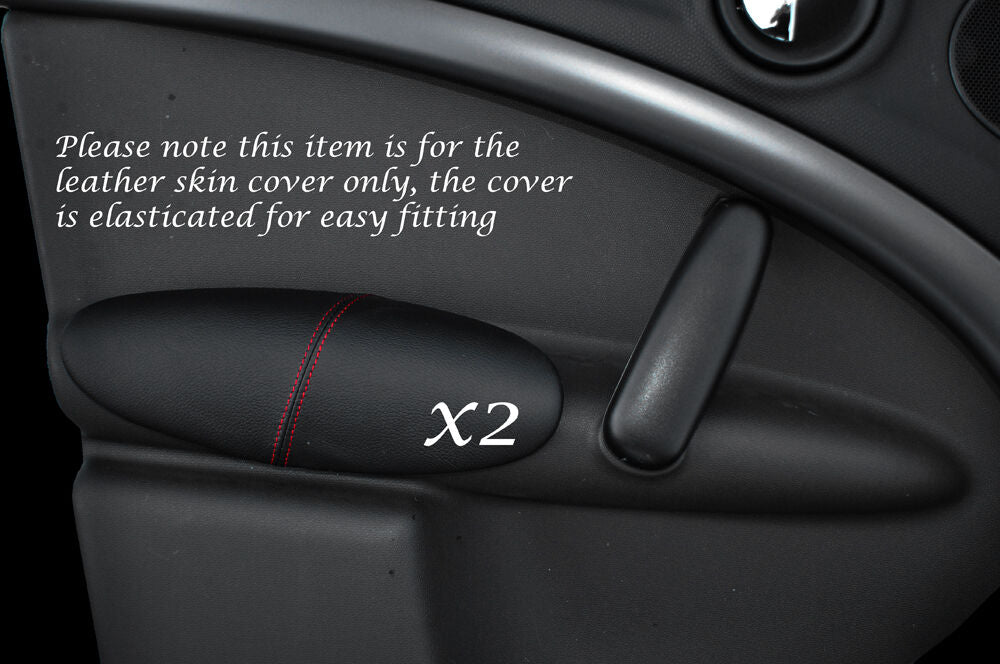 RED STITCH 2X PANTHER DOOR ARMREST LEATHER COVER FITS BMW MINI COUNTRYMAN R60