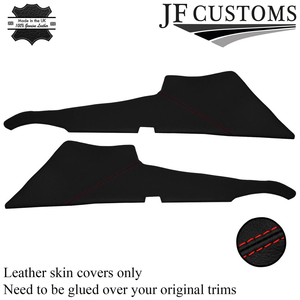 RED STITCH ITALIAN LEATHER 2X REAR C POST PILLAR COVERS FOR MG MGB GT CUSTOM NEW