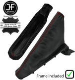 RED STITCH LEATHER HANDBRAKE + PLASTIC FRAME FOR VAUXHALL SINTRA 1996-1999