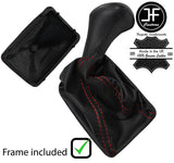 RED STITCH STYLE 2 LEATHER MANUAL GEAR+PLASTIC FRAME FOR MERCEDES W124 E CLASS