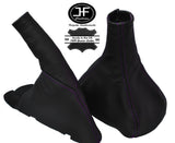 PURPLE DOUBLE STITCH FITS VAUXHALL CORSA C COMBO GEAR & HANDBRAKE GAITER SET
