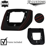 RED STITCH LEATHER AUTOMATIC DCT GEAR SURROUND+FRAME FOR BMW X1 E84 12-14