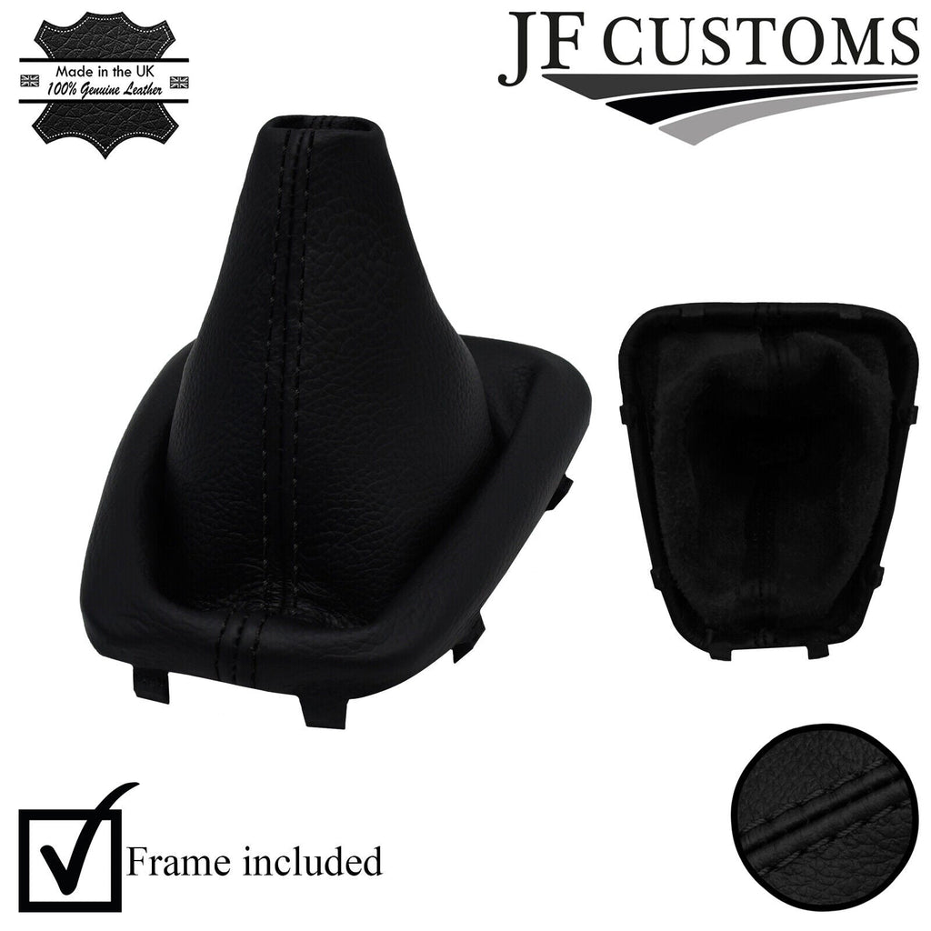 BLACK STITCH LEATHER MANUAL GEAR COVER+PLASTIC FRAME FOR KIA PICANTO 17-21 5DR