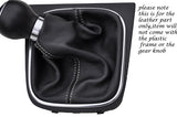 WHITE STITCHING FITS VW EOS CONVERTIBLE 2006-2013 LEATHER GEAR GAITER ONLY