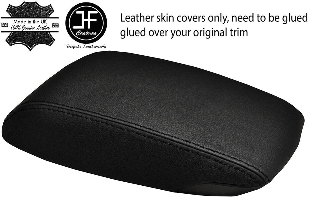 BLACK & BLACK TOP GRAIN LEATHER ARMREST COVER FITS NISSAN PULSAR 2014-2019