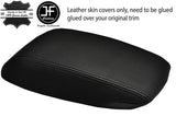 BLACK & BLACK TOP GRAIN LEATHER ARMREST COVER FITS NISSAN PULSAR 2014-2019
