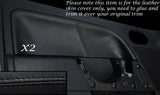 BLACK STITCH 2X FRONT DOOR CARD TRIM LEATHER COVERS FITS FIESTA MK6 02-08 5 DR