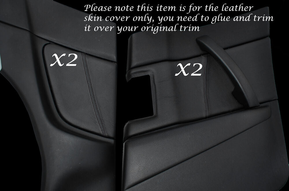 BLACK STITCHING 4X REAR DOOR CARD LEATHER SKIN COVERS FITS MAZDA RX8 03-12