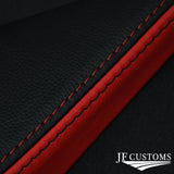 BLACK & RED LEATHER ARMREST LID COVER FITS TOYOTA CELICA MK6 1994-1998