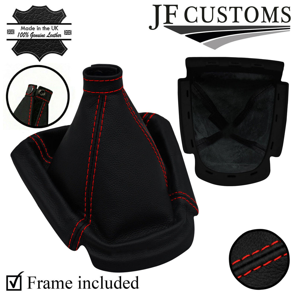 RED STITCH LEATHER GEAR + PLASTIC FRAME FITS FIAT DOBLO VAUXHALL COMBO 10-15