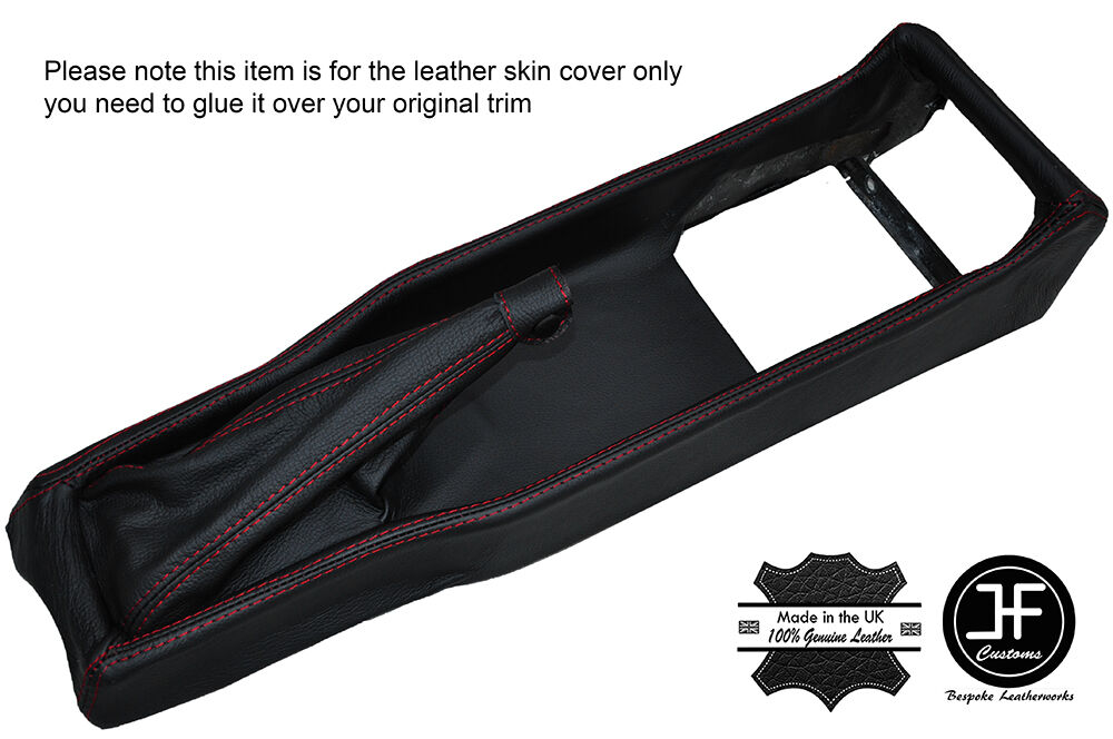 RED STITCH CENTER CONSOLE + HANDBRAKE LEATHER COVERS FITS ALFA ROMEO SPIDER 105